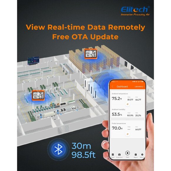 Digital Bluetooth Hygrometer Thermometer, Refrigerator Thermometer with Free APP - Picture 5 of 8